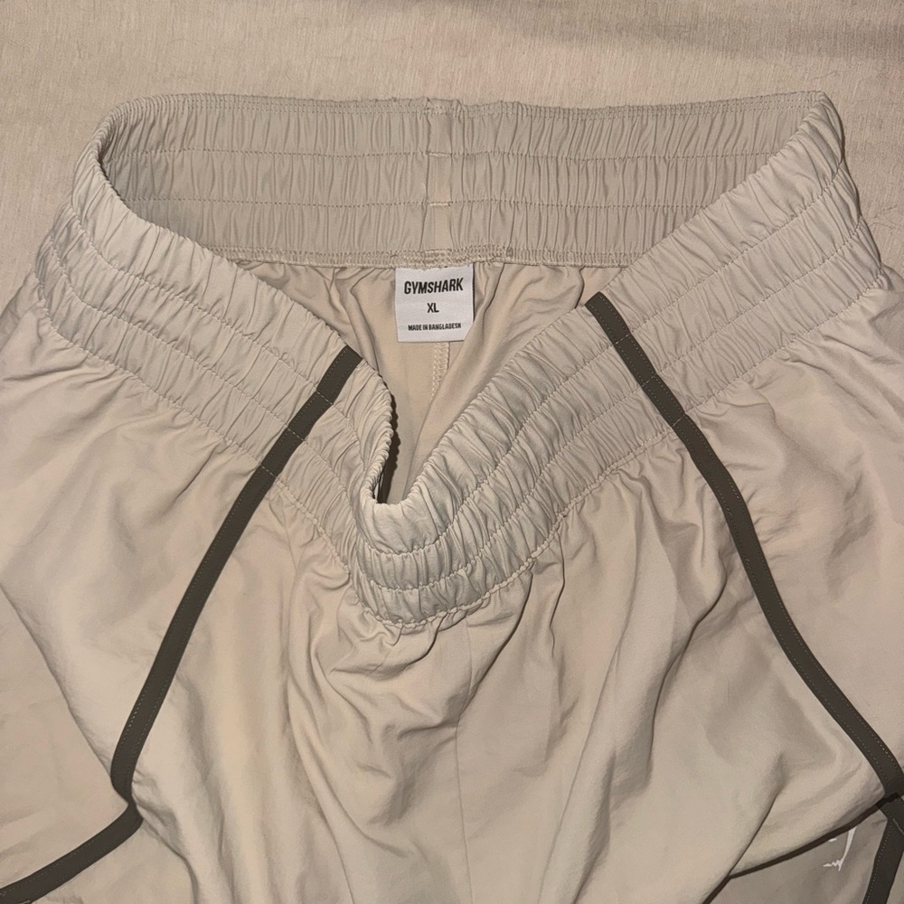 Gymshark Women's Retro Waist Band Shorts Cream Beige Camo Brown